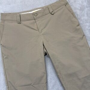Under Armour Pants Women's 12 Tan Capri Golf Trouser Performance Polyester Blend